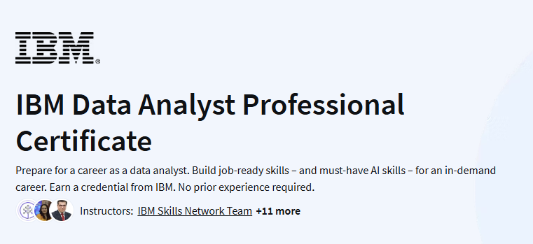 IBM Data Analyst Professional Certificate